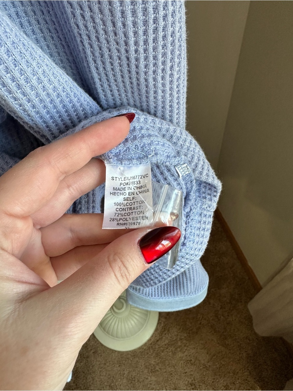 Vici Light Blue Utility Waffle-Knit Jacket - Picture 5 of 5